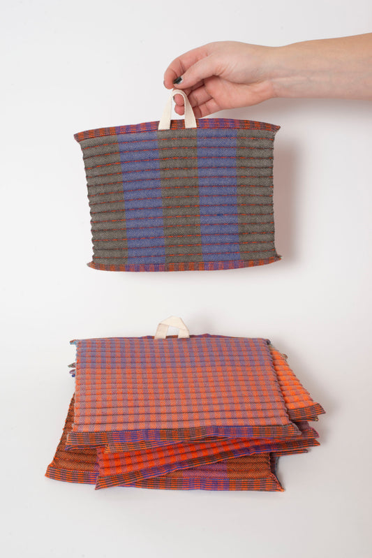double weave, stuffed-channel trivet / hot pad