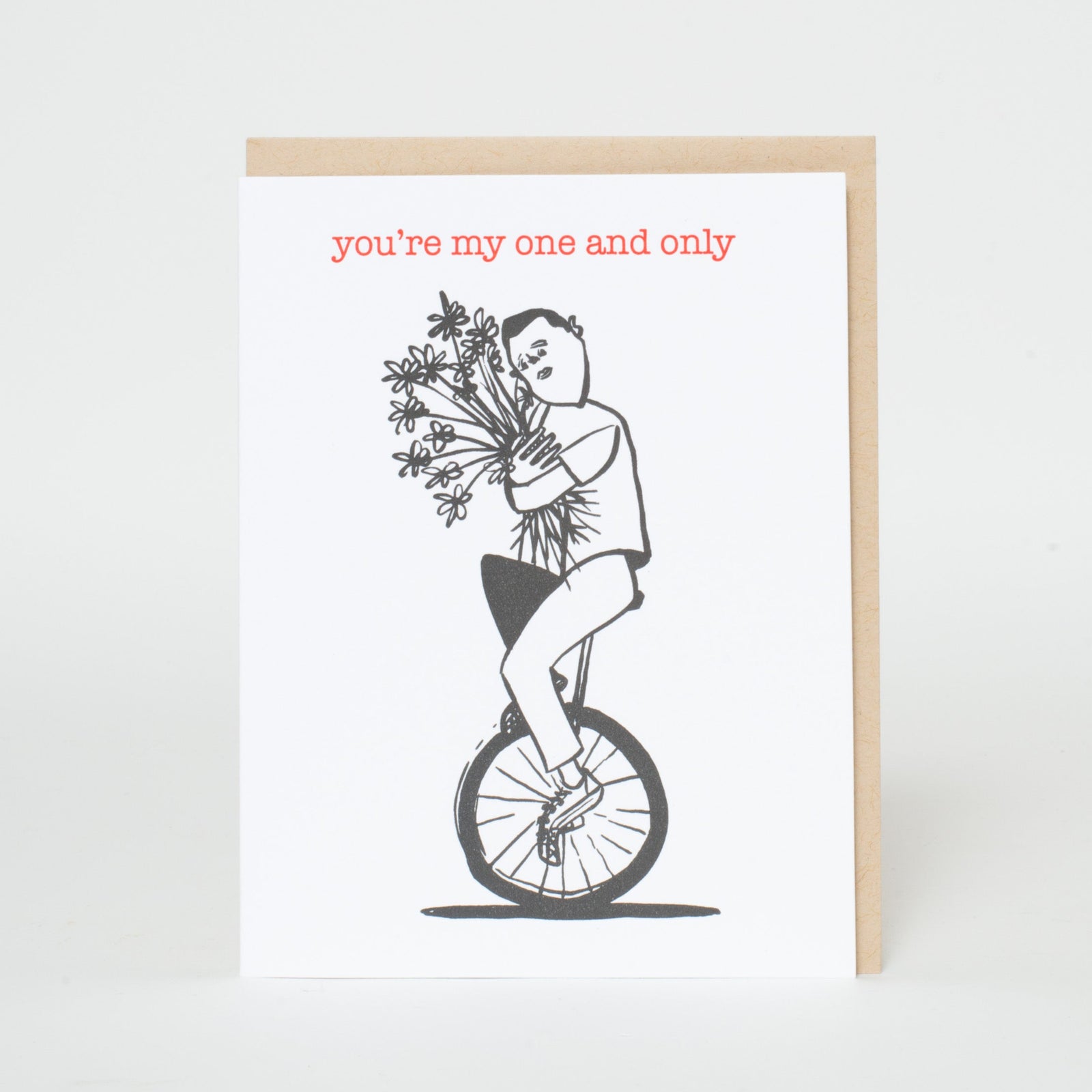 one and only unicycler love card by russ pope