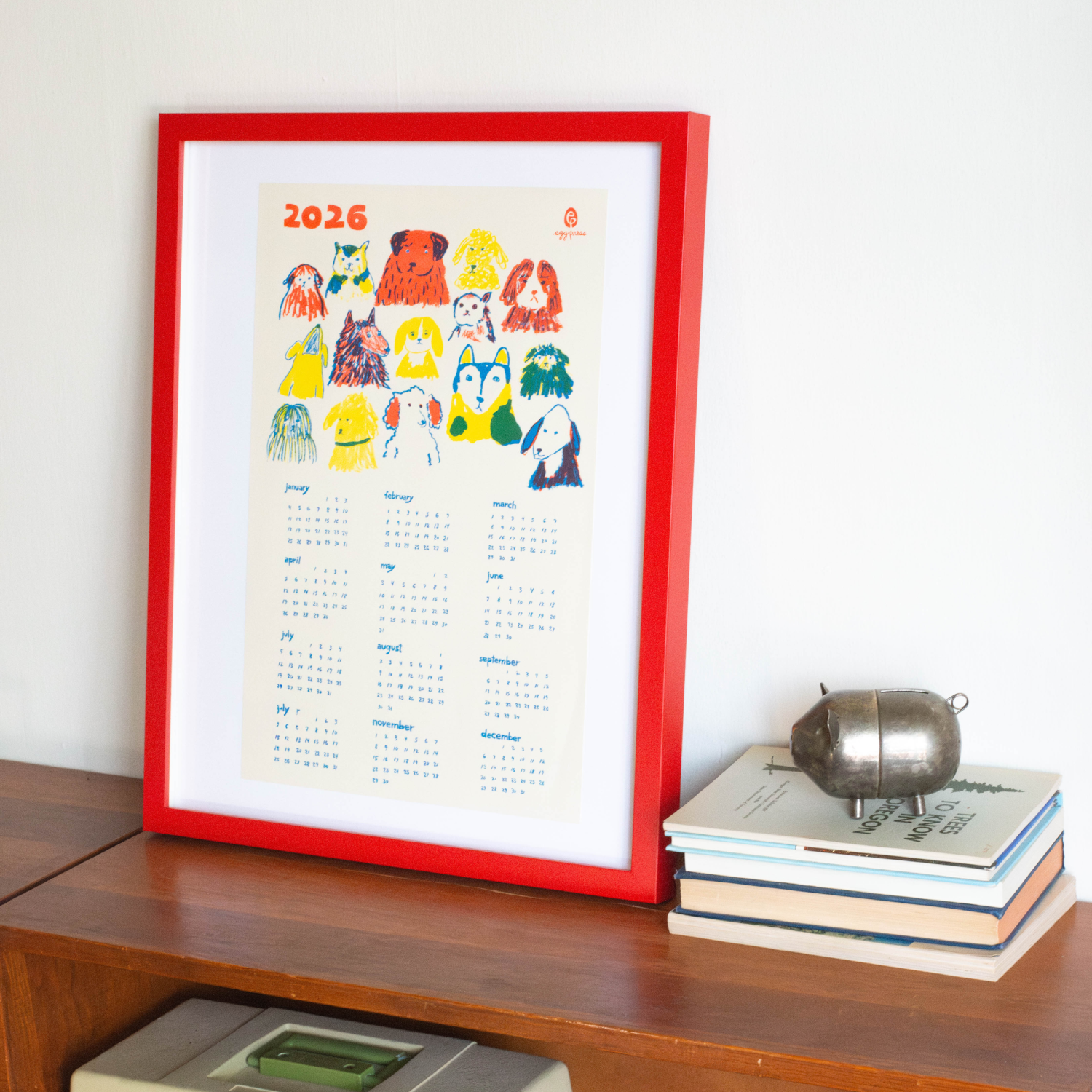 Dog Pack 2026 Calendar Illustrated Risograph Print