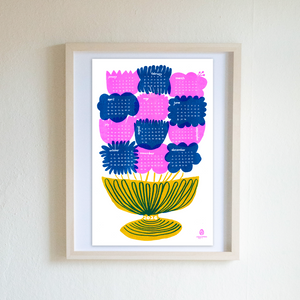 Flower Bouquet 2026 Calendar Illustrated Risograph Print