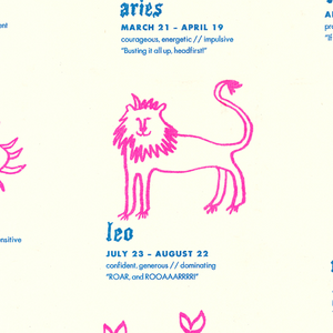 Zodiac Signs Illustrated Risograph Print