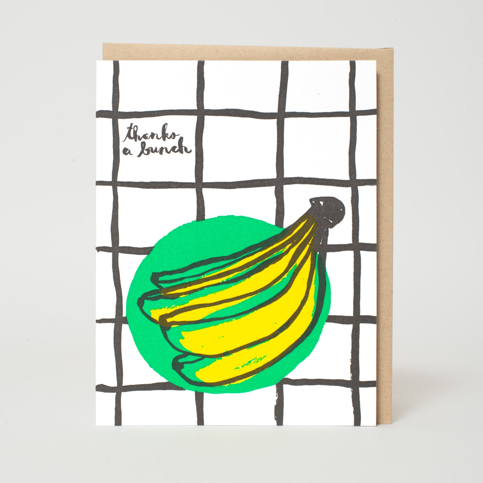 bananas thank you punny letterpress greeting card