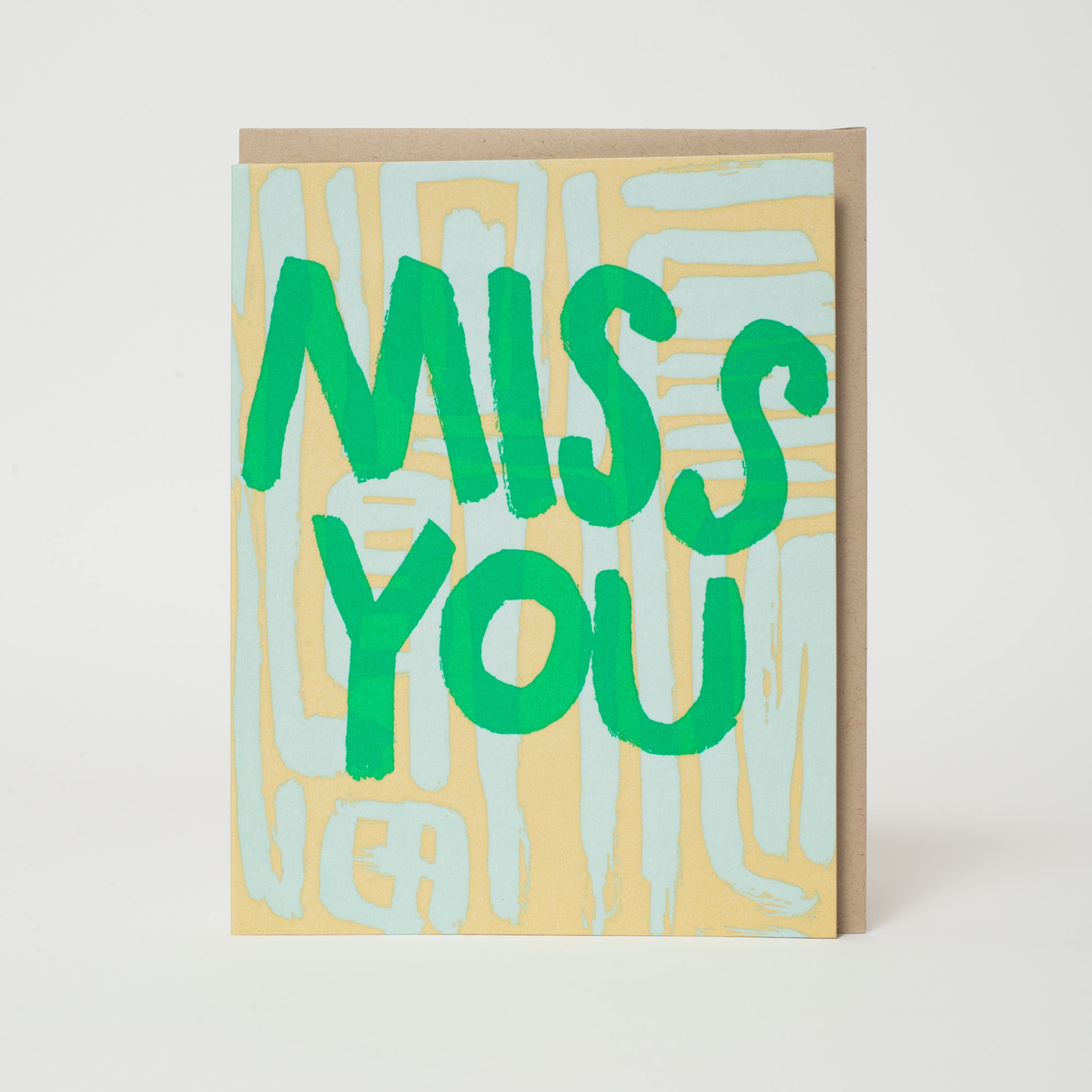 Miss You Letterpress Greeting Card - Egg Press