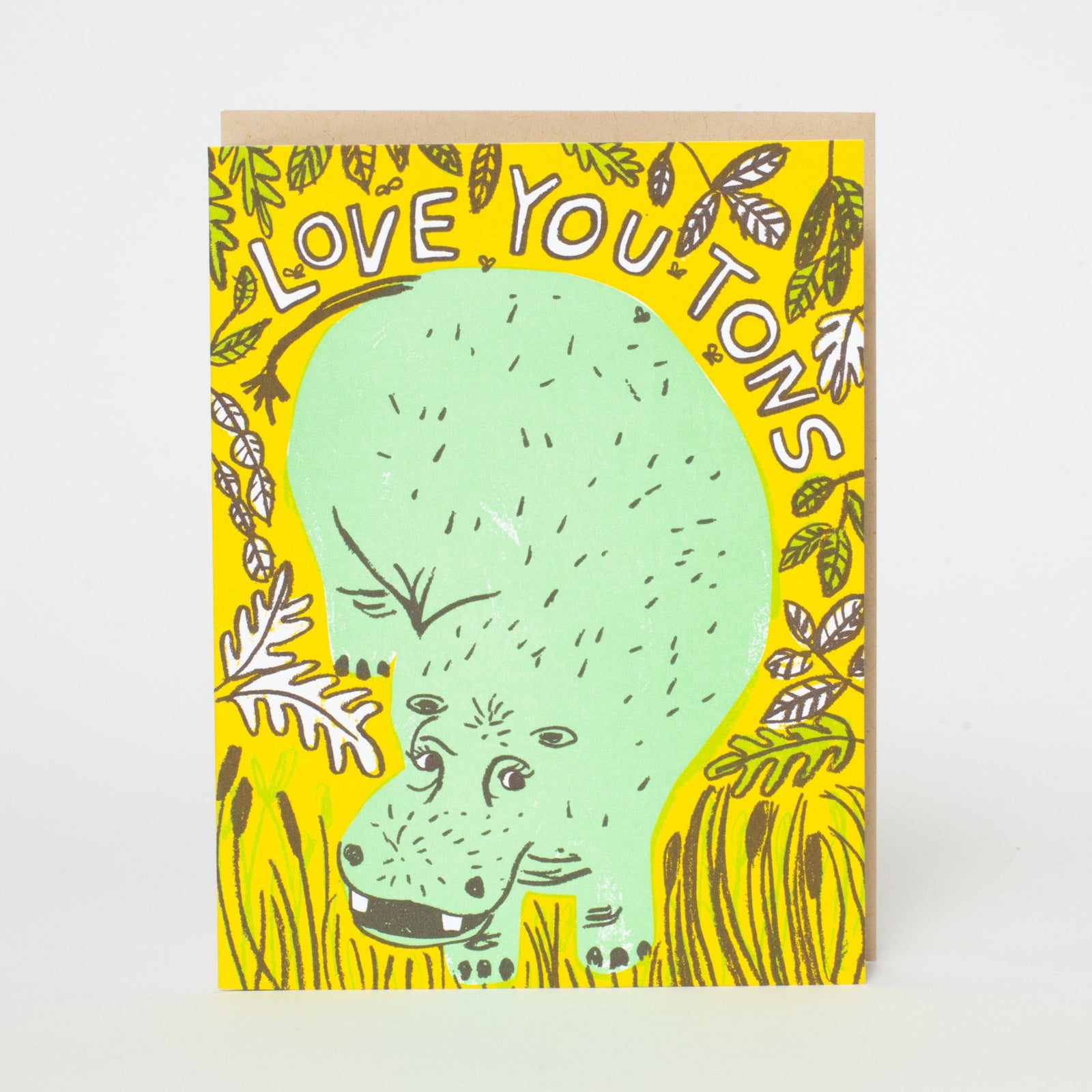 love you tons hippo card