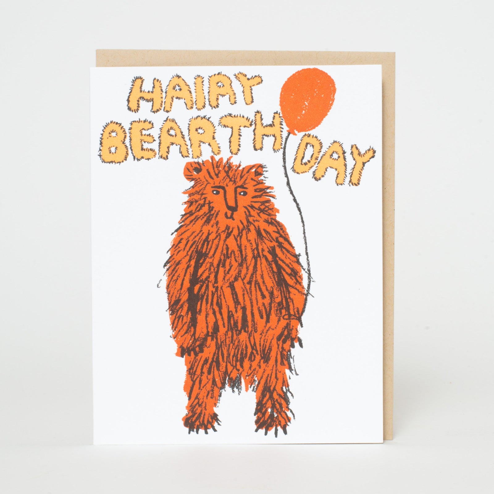 hairy bear happy birthday card
