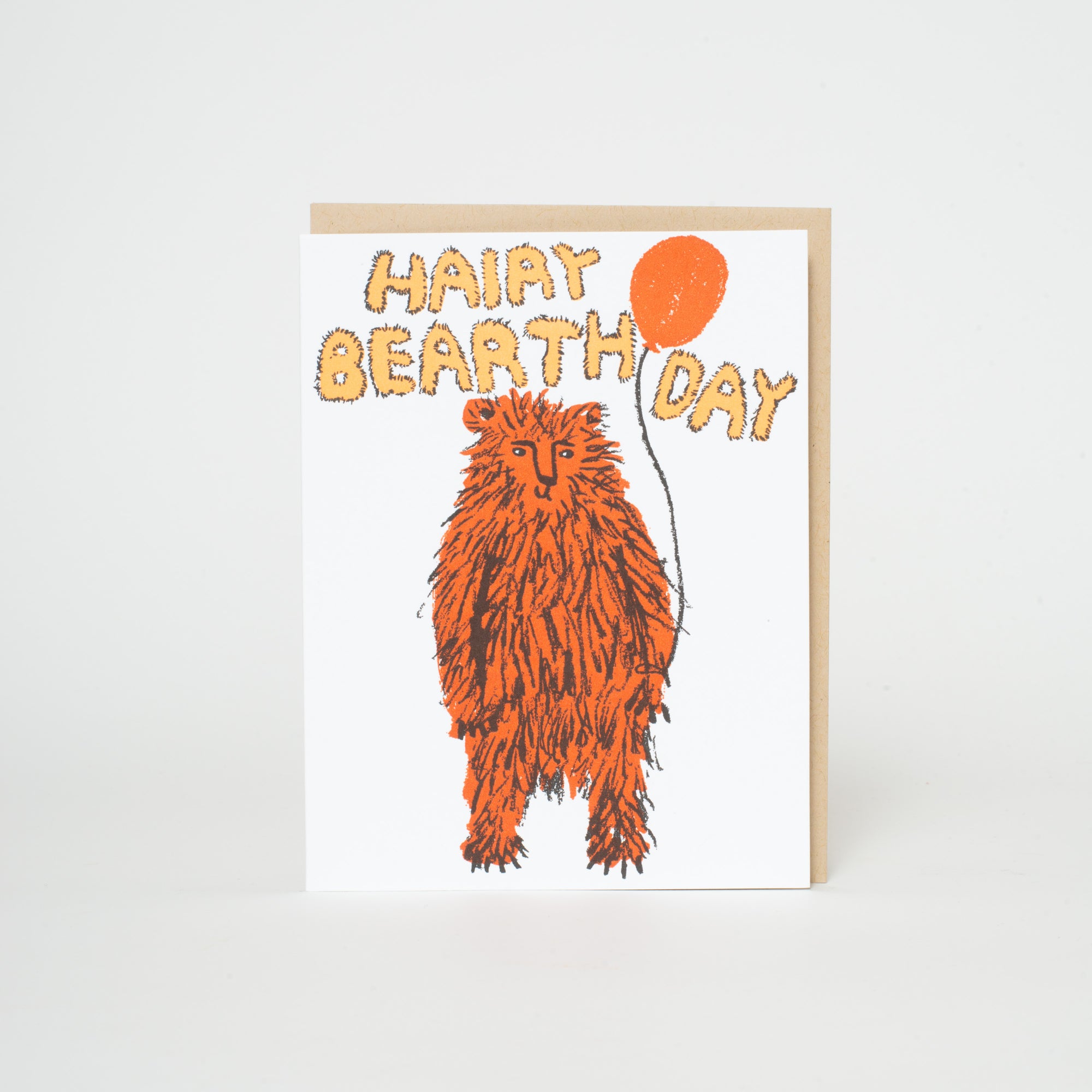 hairy bear happy birthday card