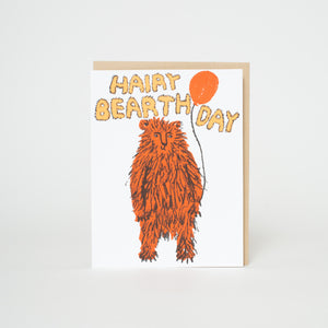 hairy bear happy birthday card