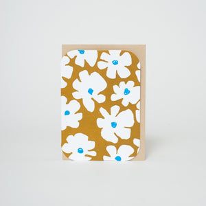 big flower blank card, tan