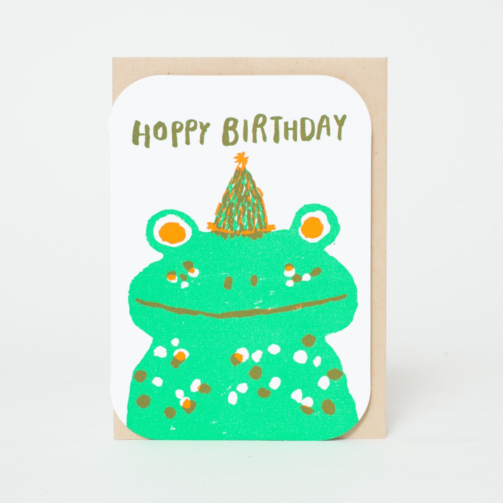 frog hoppy birthday card