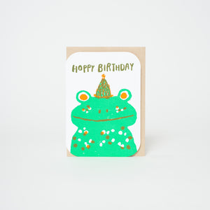 frog hoppy birthday card