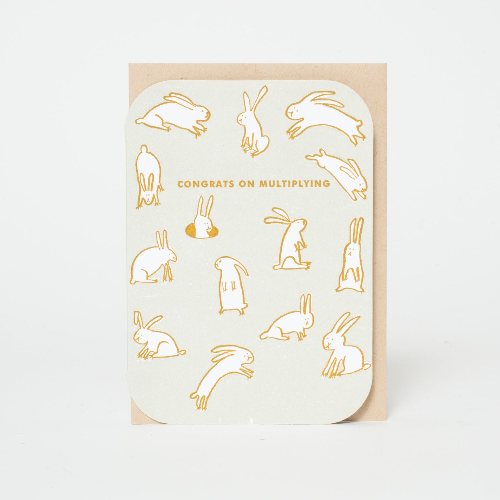 baby rabbits multiplying baby congrats card