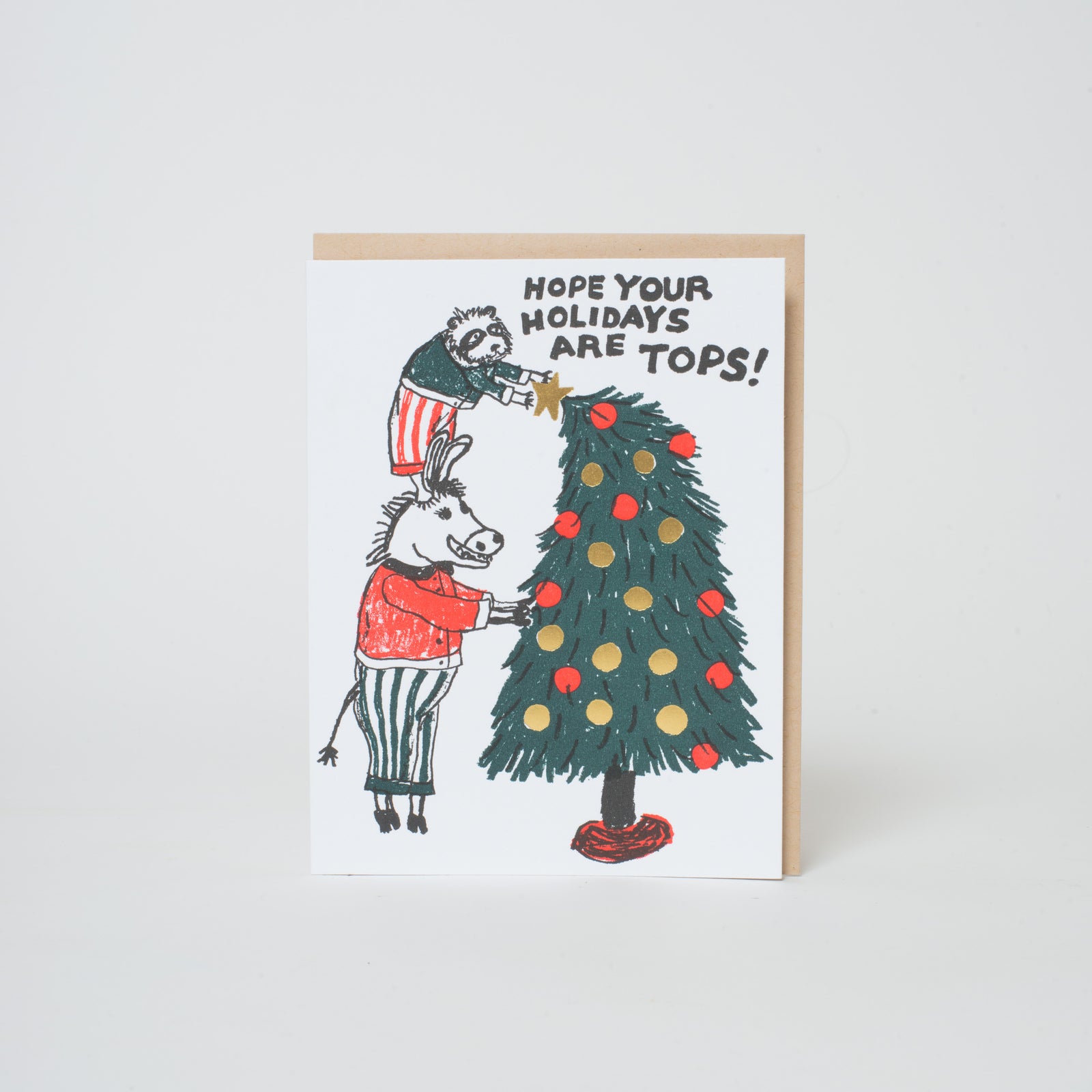 tops holiday tree christmas card