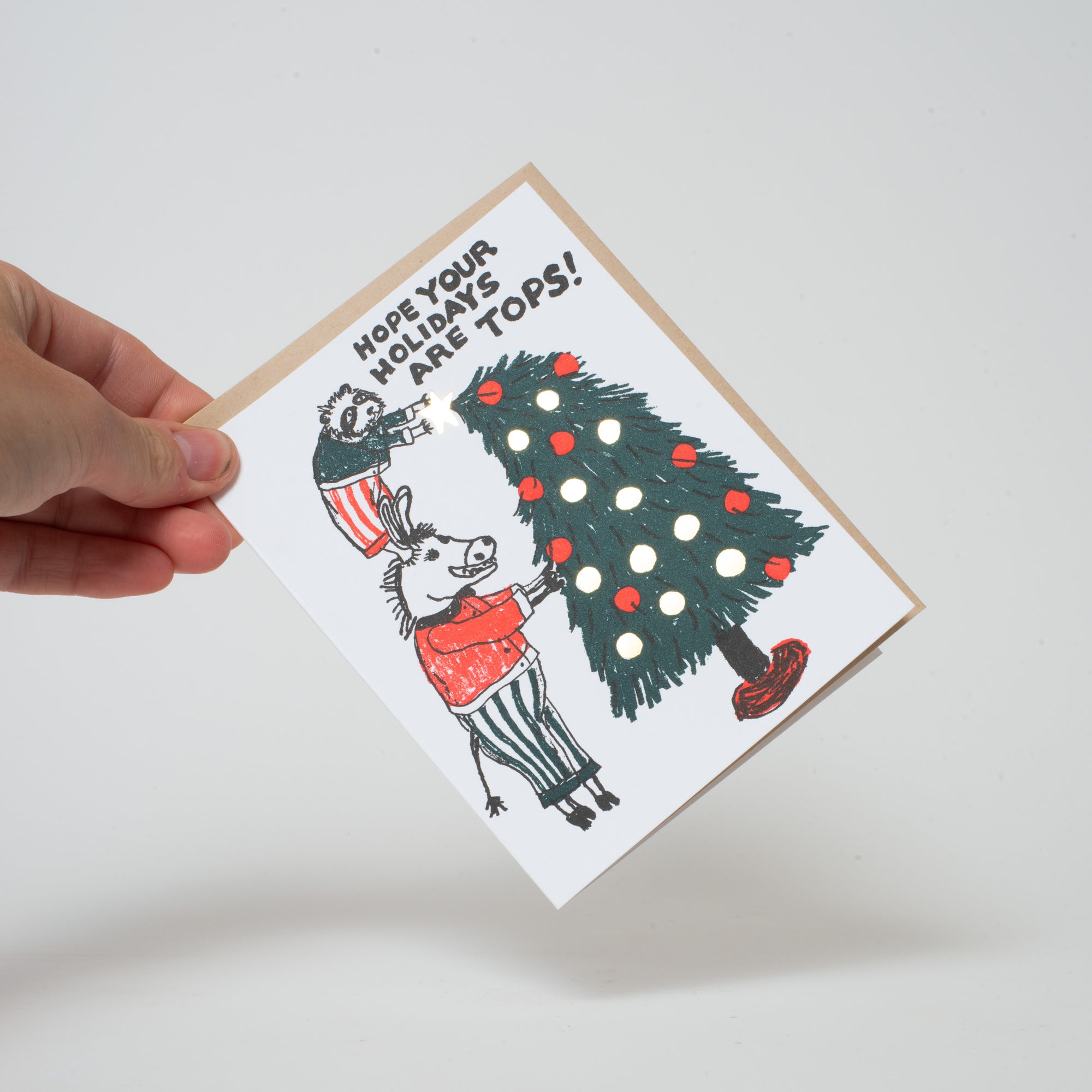 tops holiday tree christmas card