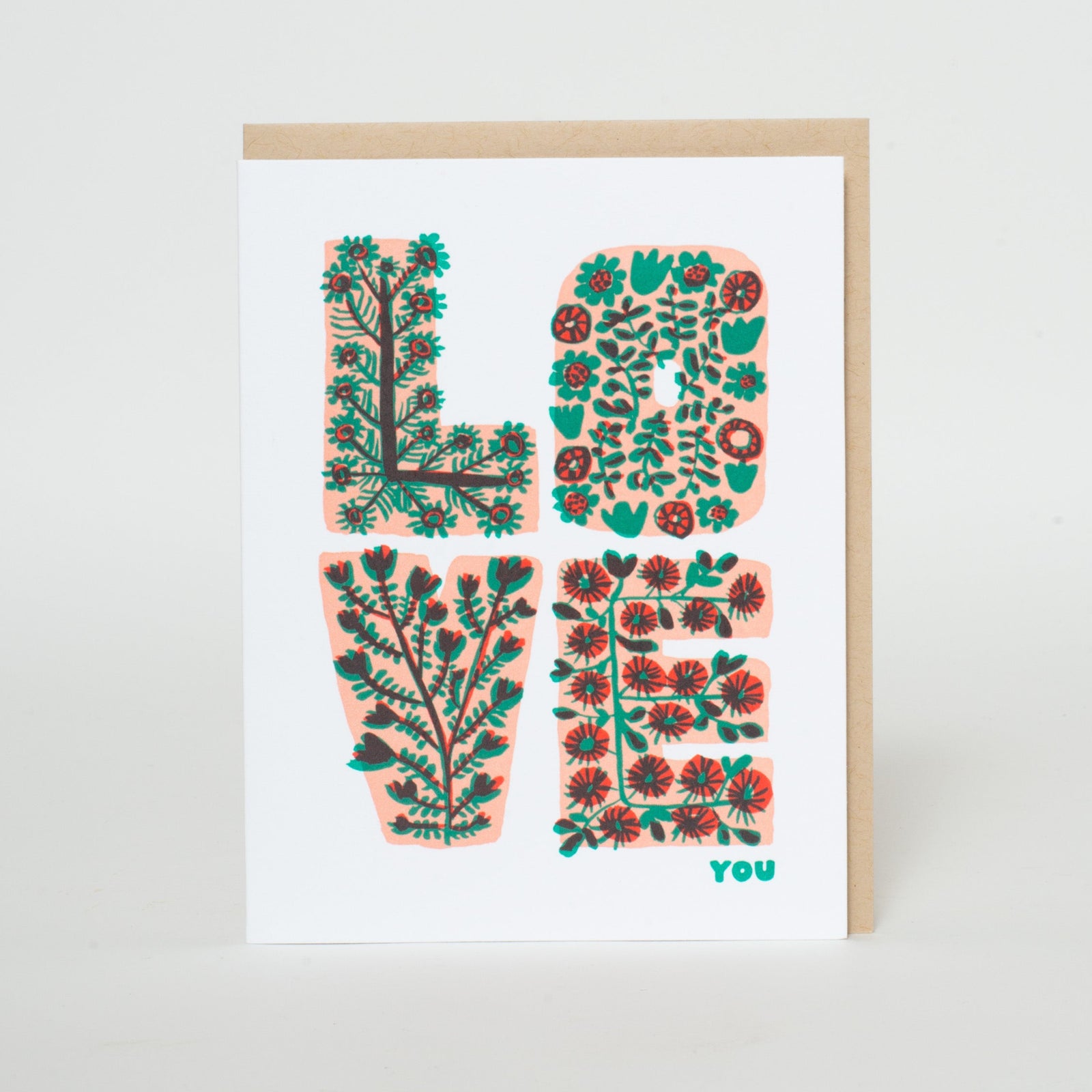 floral love you card