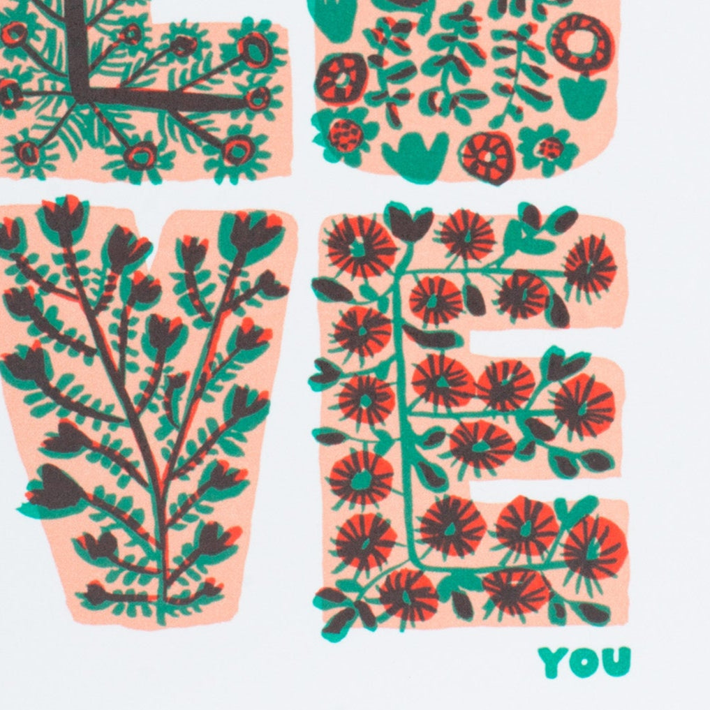 floral love you card