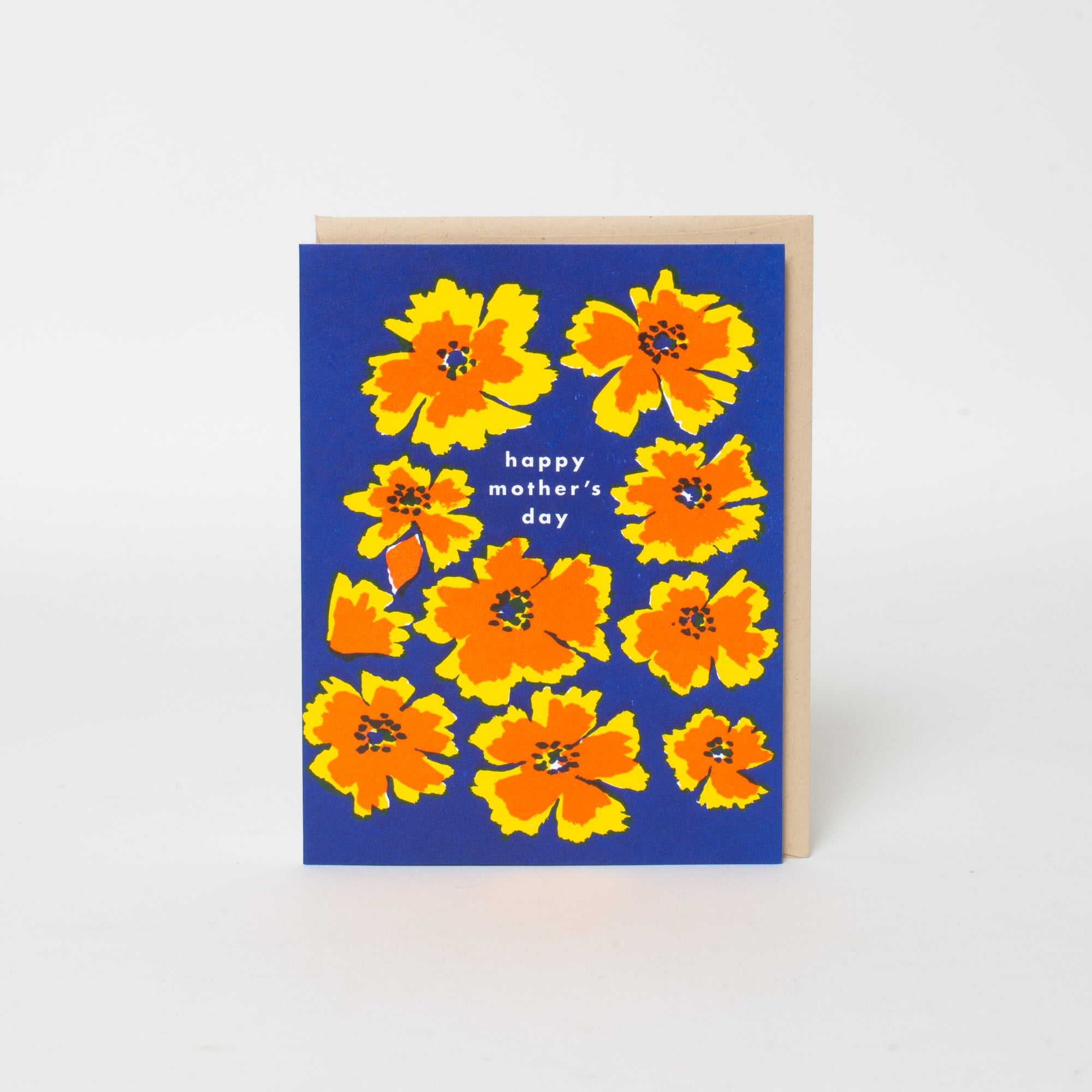 mother's day orange pansies card
