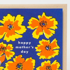 mother's day orange pansies card