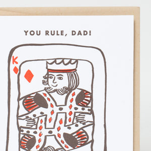 father's day yugioh card You Rule Dad Father's Day Playing Card Letterpress Greeting Card
