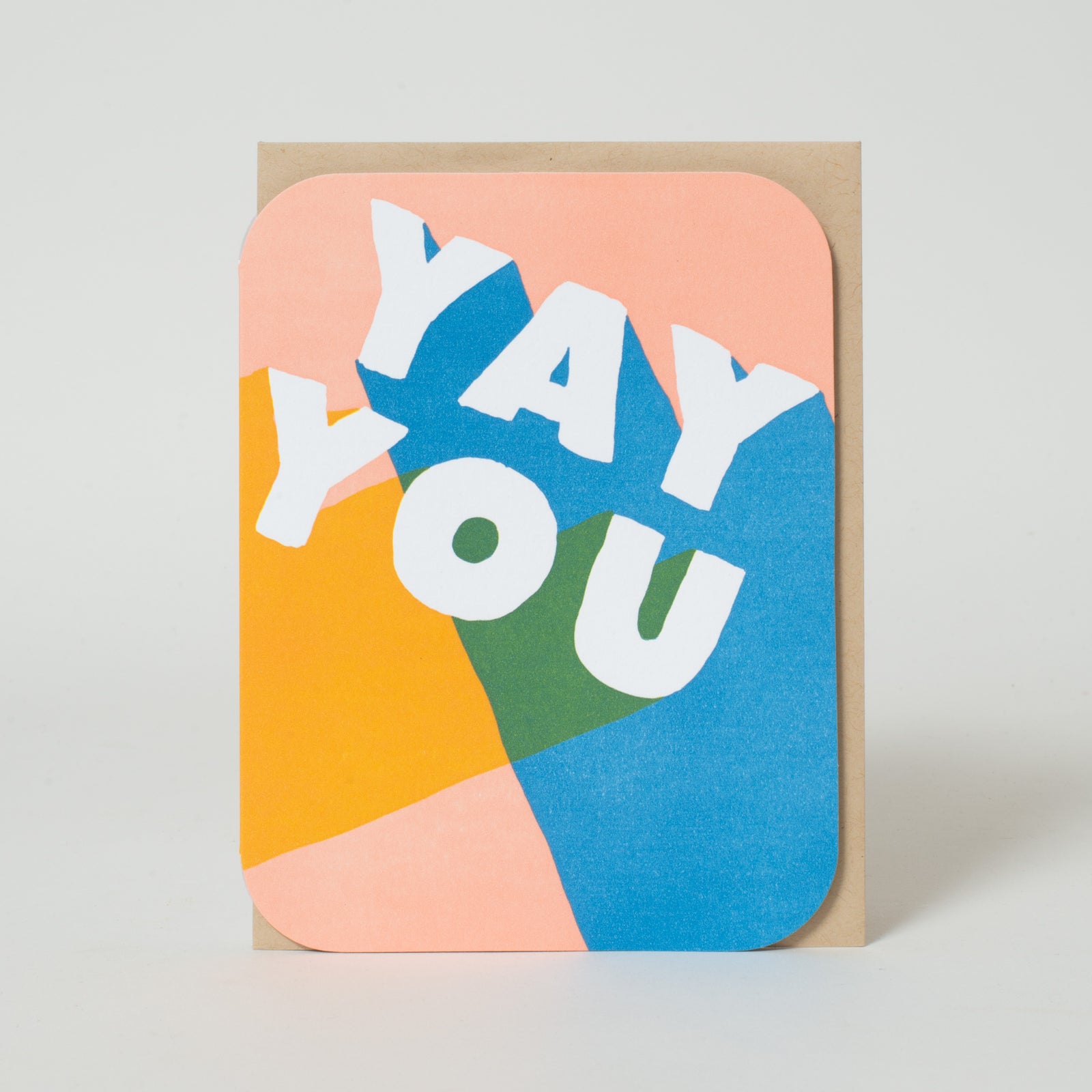 yay you bold letters letterpress greeting card
