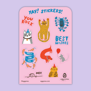 Card & Sticker Sheet Set - Party Cheetah Bday