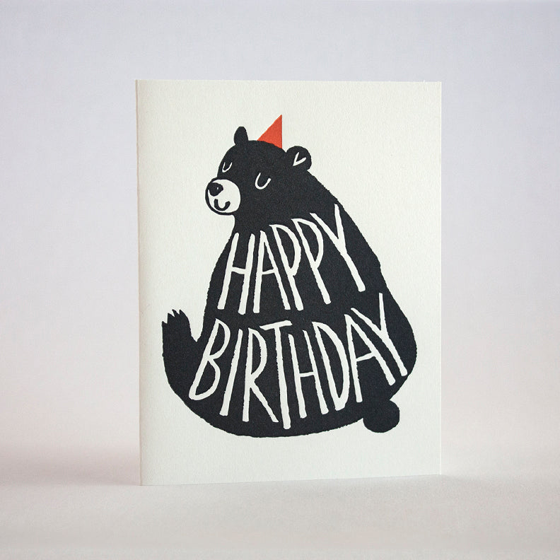 Birthday Big Black Bear card by Fugu Fugu Press