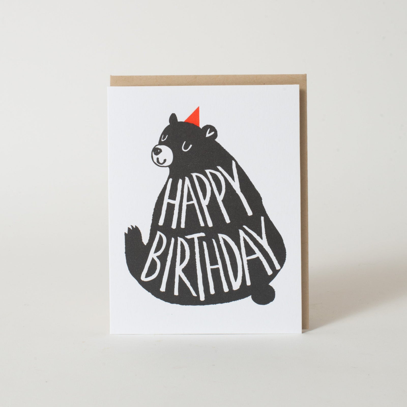 Birthday Big Black Bear card by Fugu Fugu Press