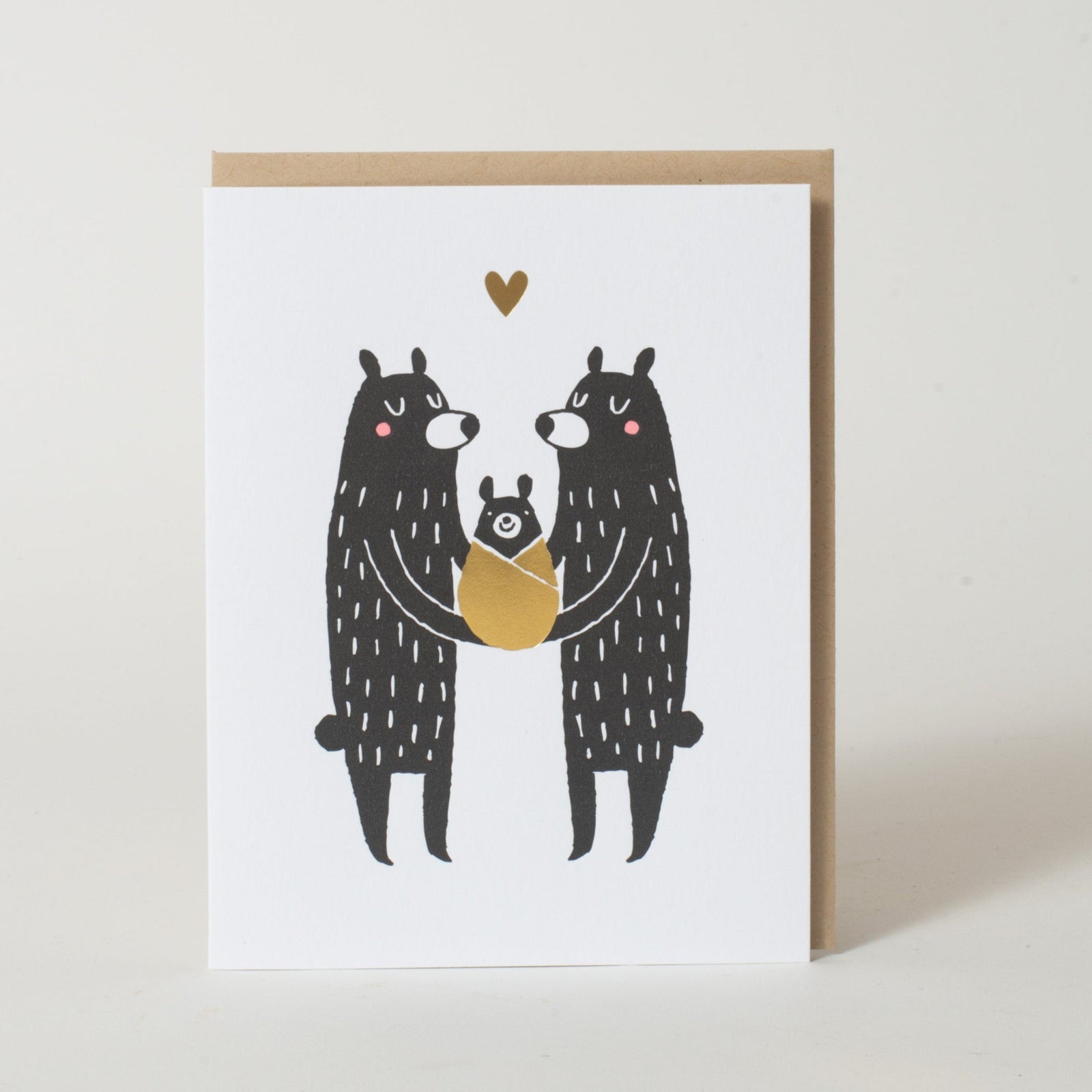Baby Black Bear congratulations card by Fugu Fugu Press