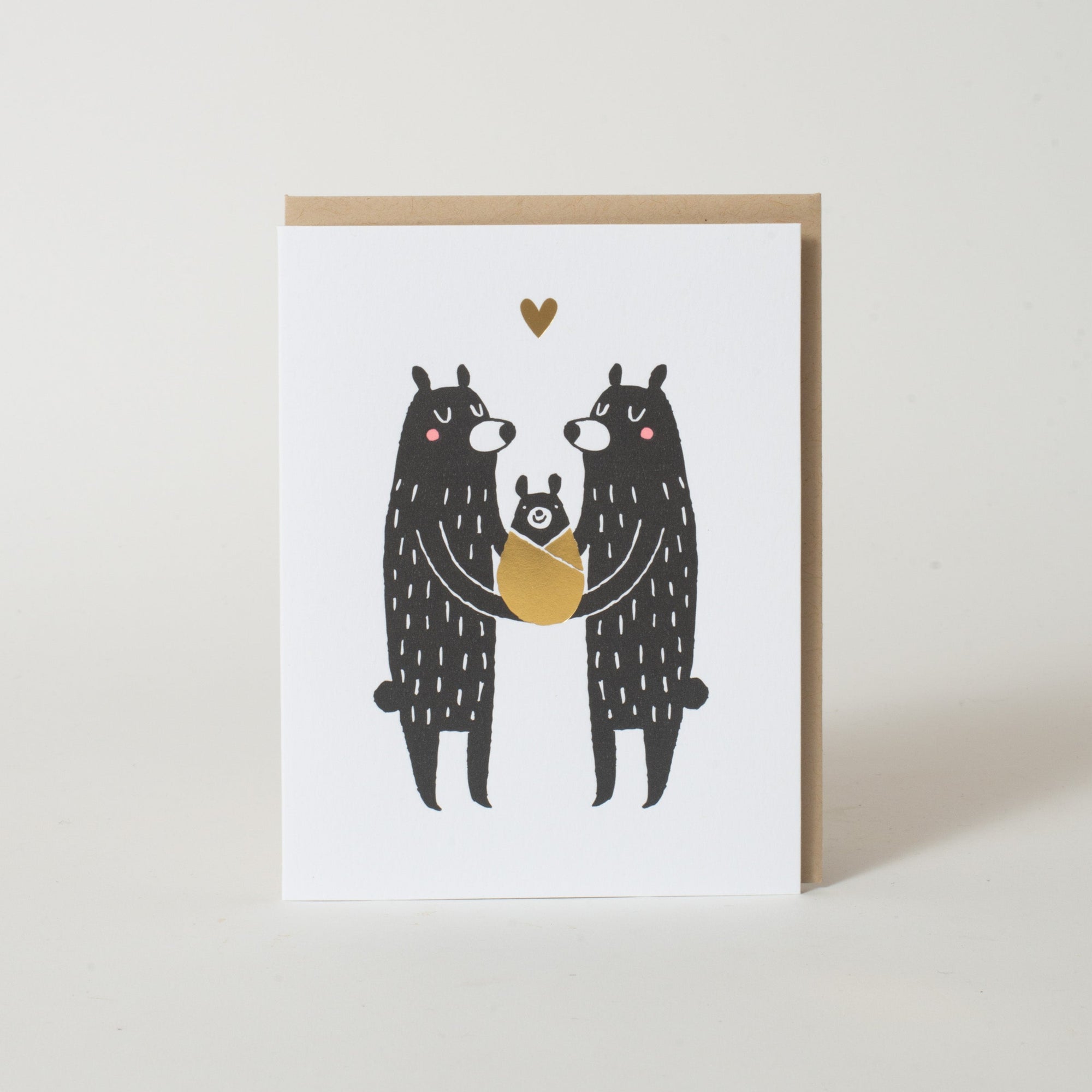 Baby Black Bear congratulations card by Fugu Fugu Press