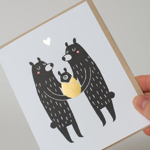 Baby Black Bear congratulations card by Fugu Fugu Press