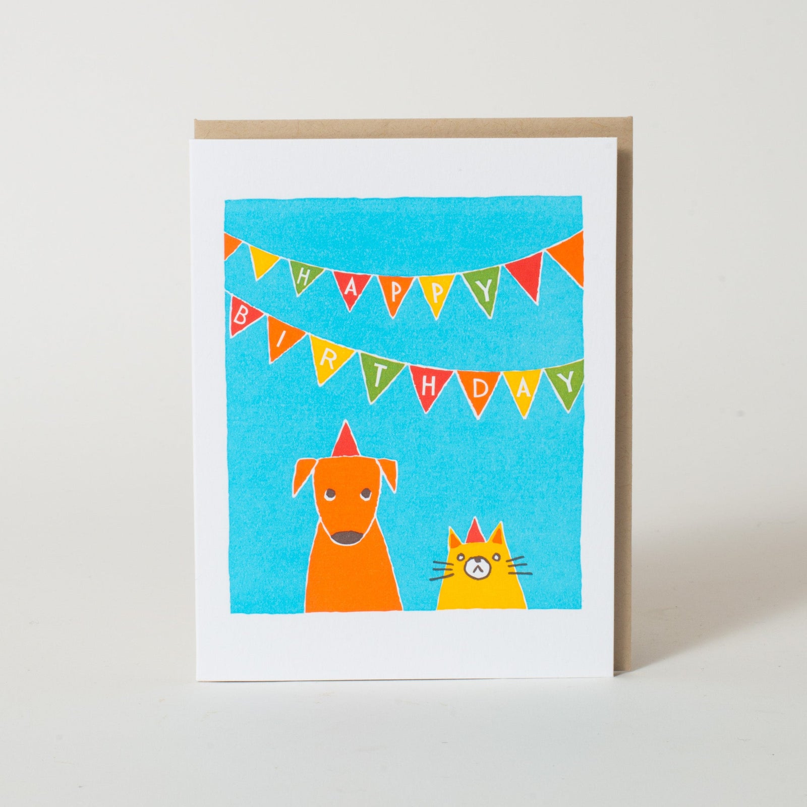 Birthday Cat and Dog card by Fugu Fugu Press