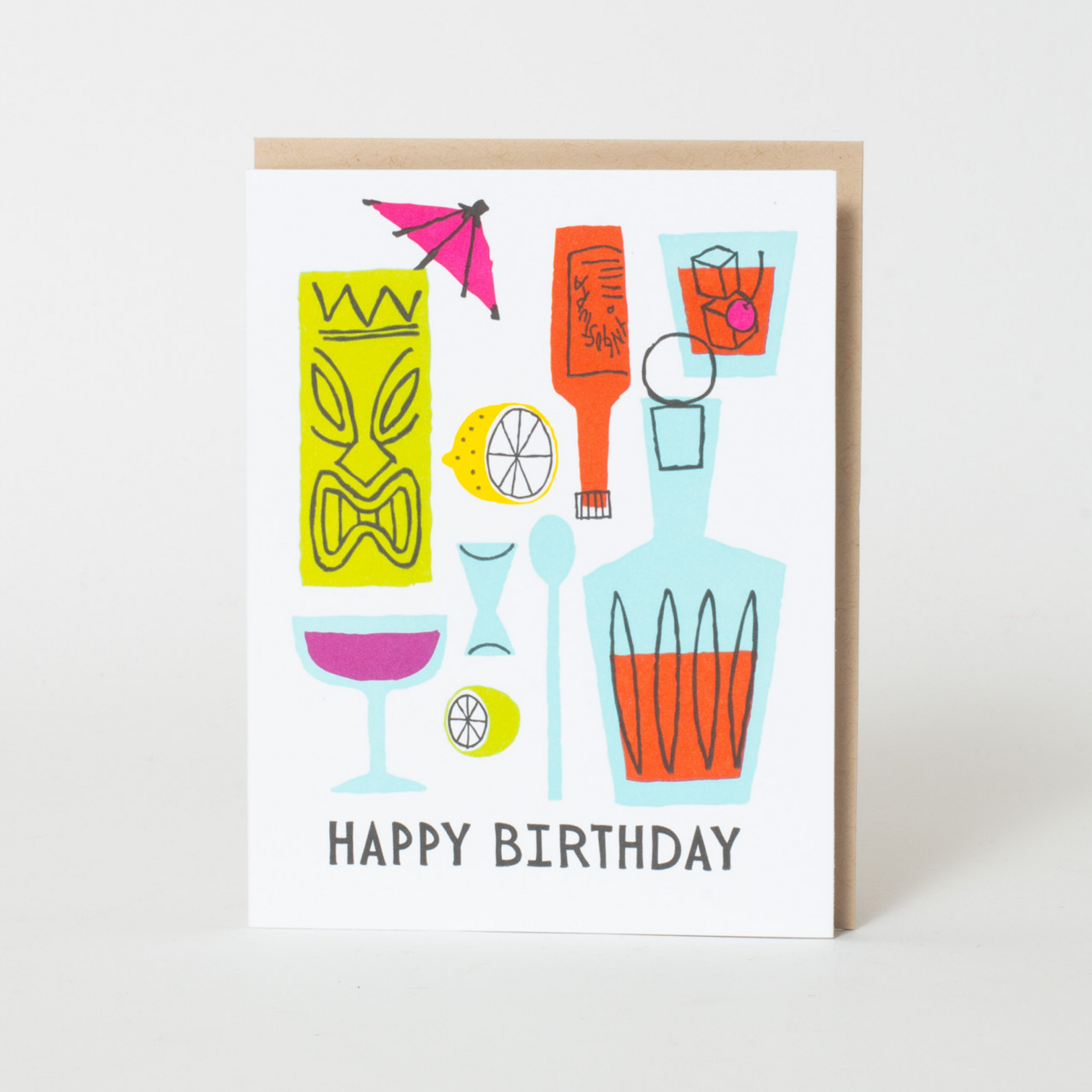 Birthday Cocktails card by Fugu Fugu Press