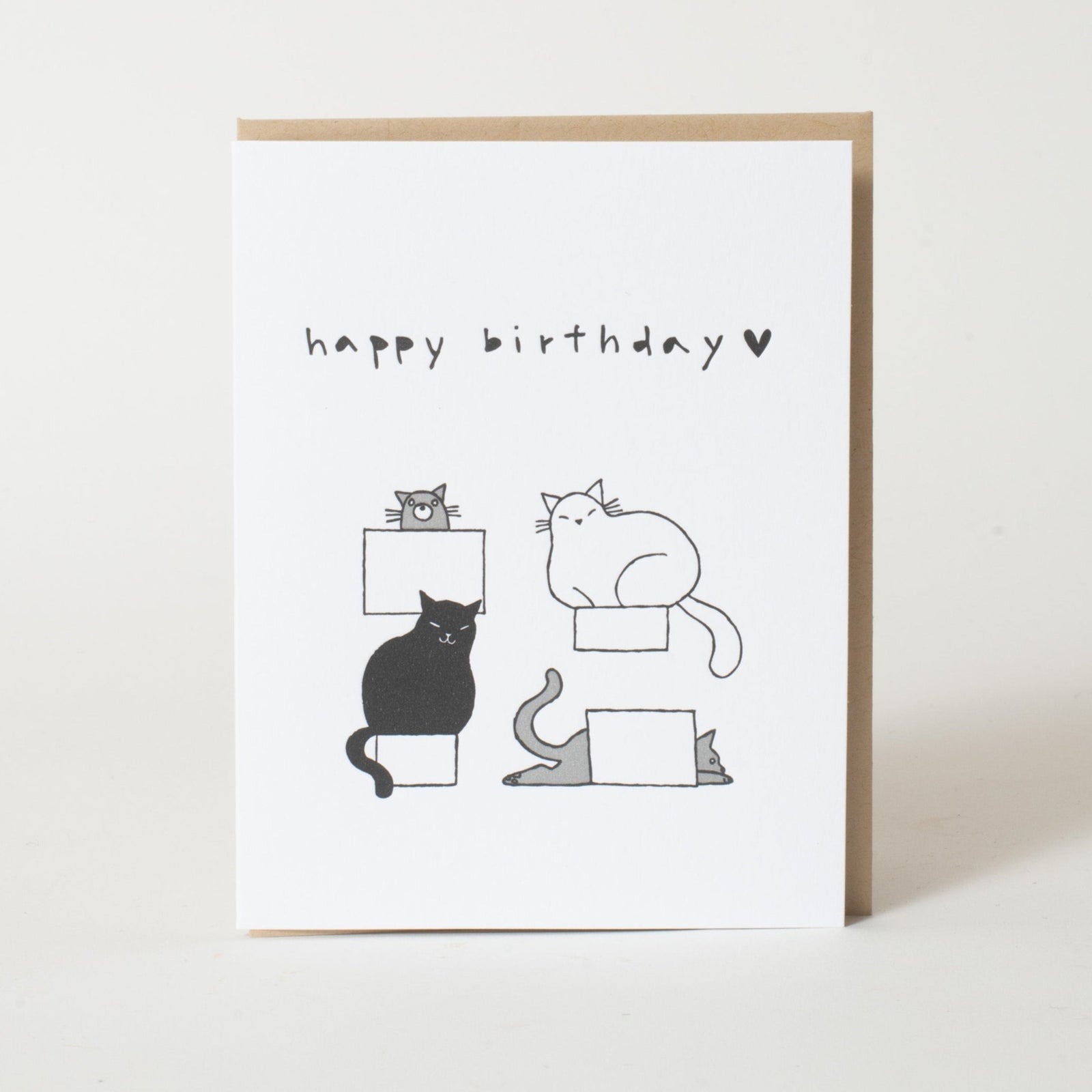 Birthday Cats in Boxes card by Fugu Fugu Press