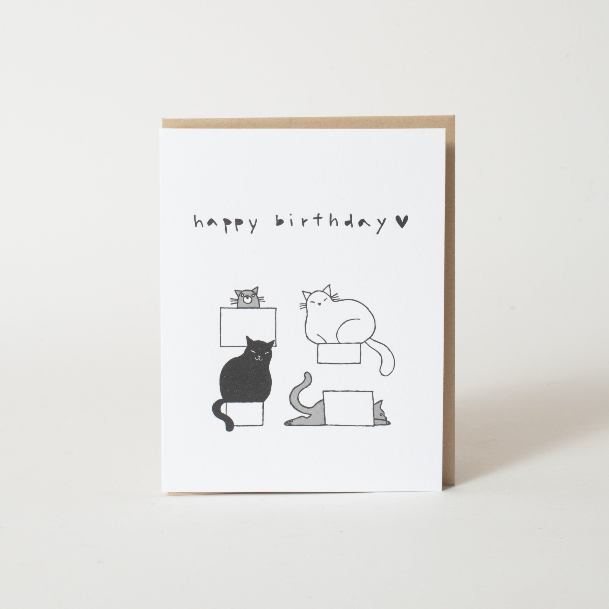 Birthday Cats in Boxes card by Fugu Fugu Press