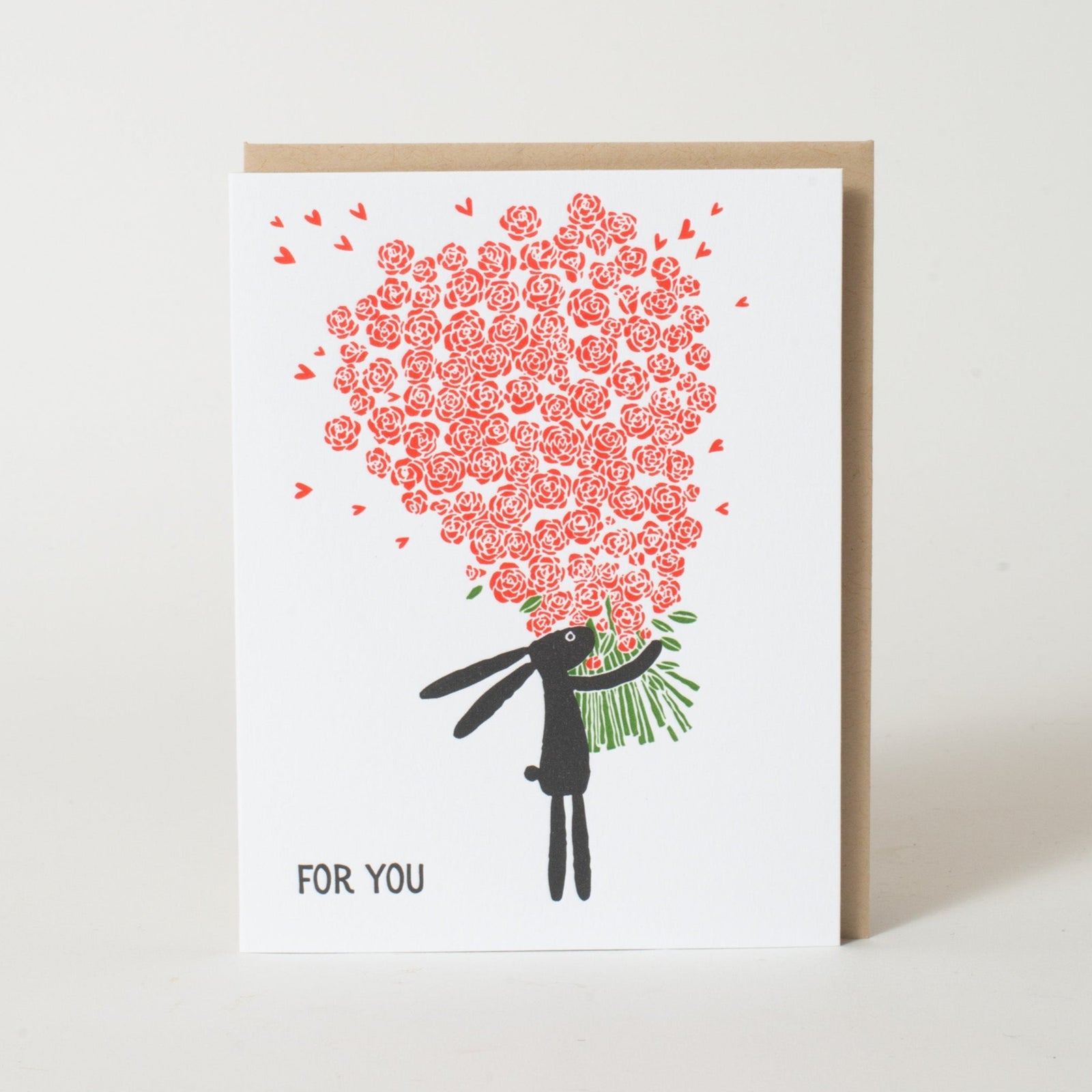 For You Bunny Roses love card by Fugu Fugu Press