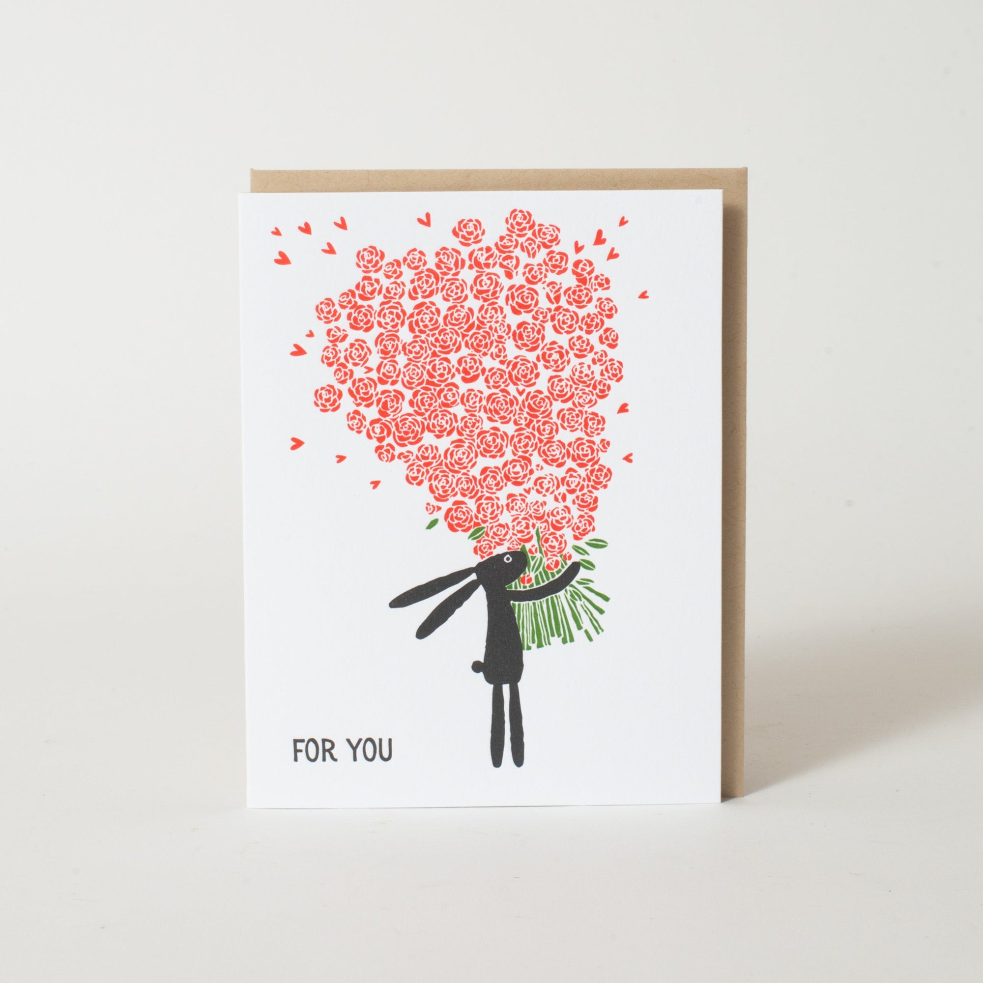 For You Bunny Roses love card by Fugu Fugu Press