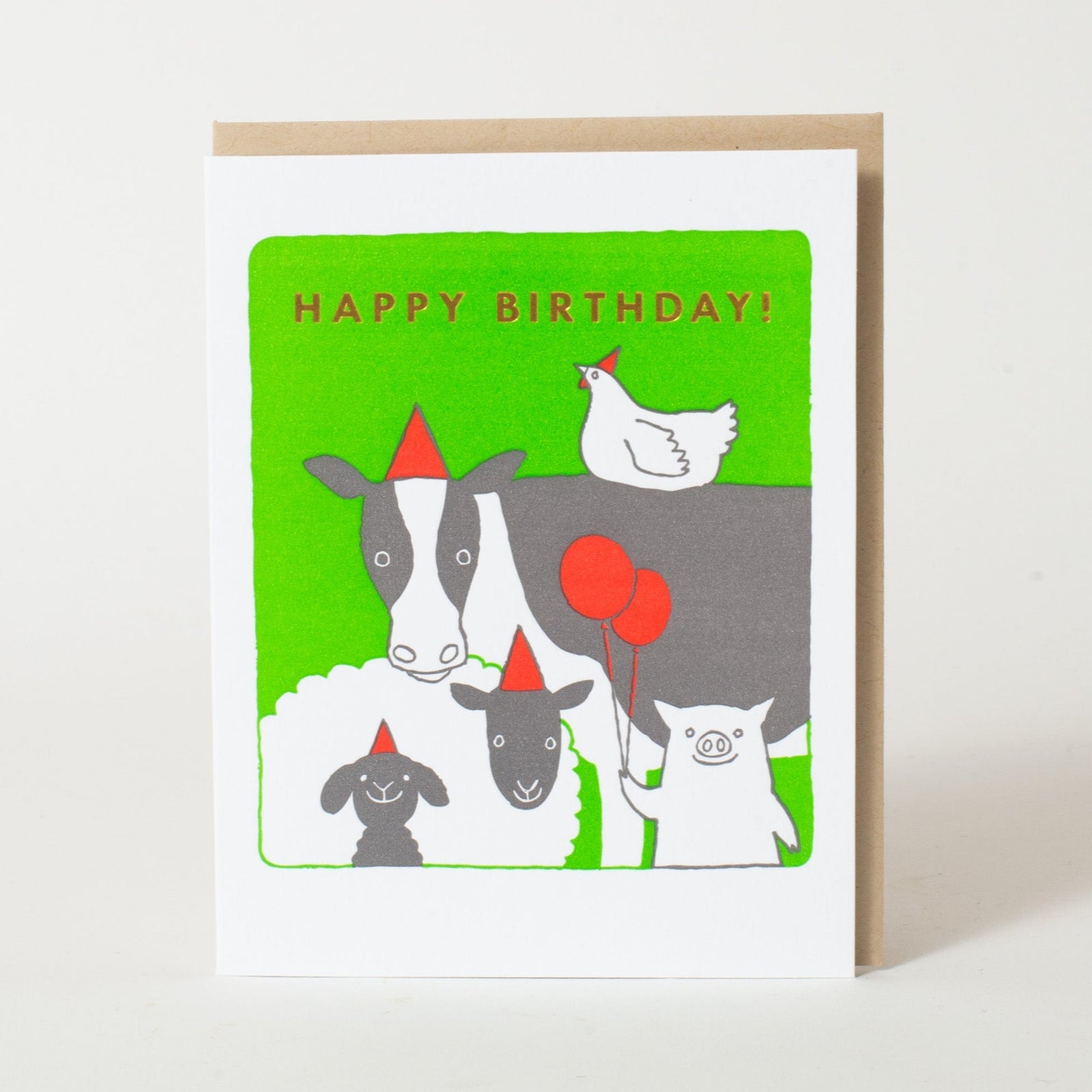 Birthday Farm Animals card by Fugu Fugu Press