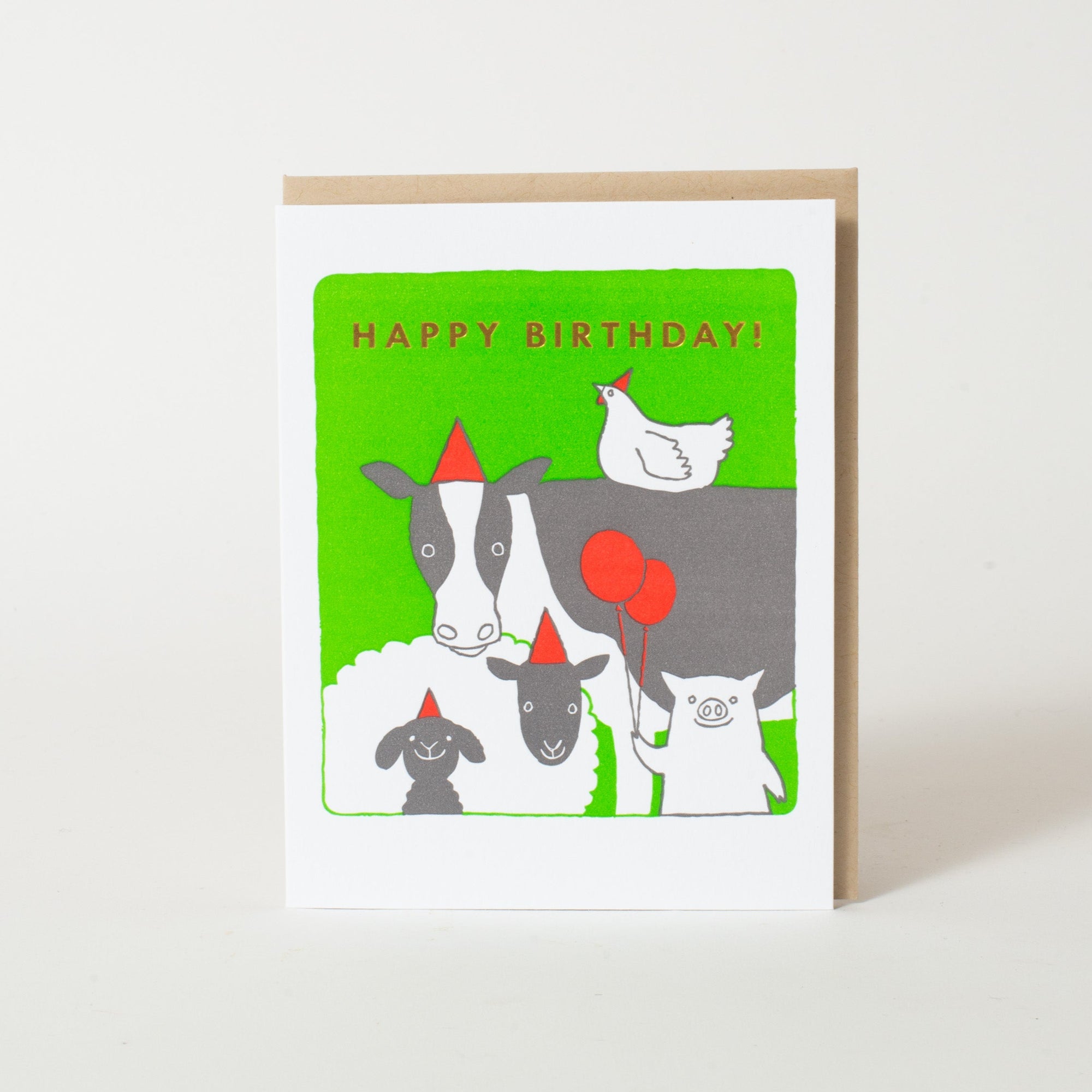 Birthday Farm Animals card by Fugu Fugu Press