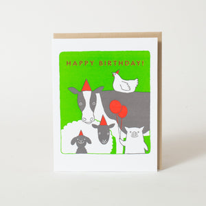 Birthday Farm Animals card by Fugu Fugu Press