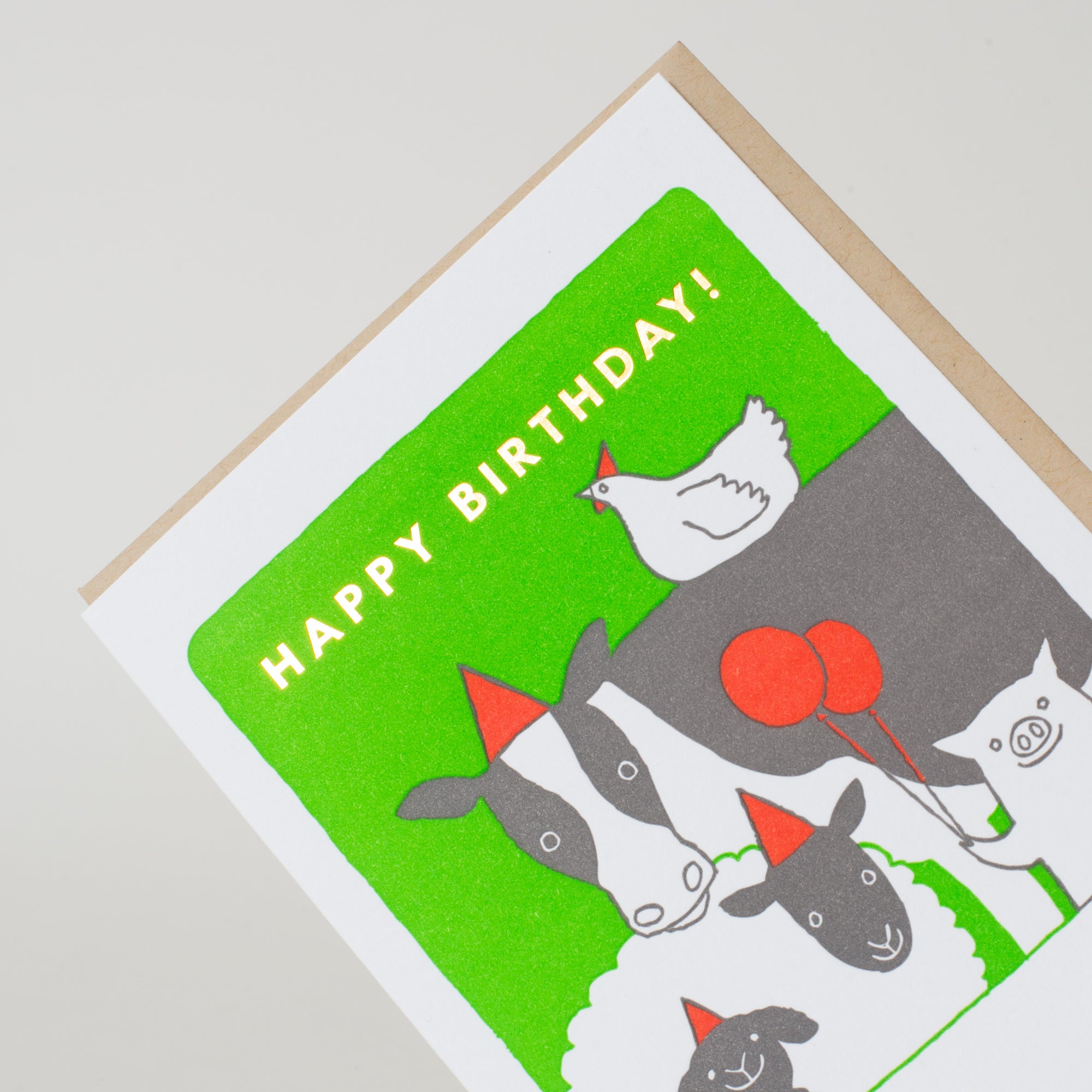 Birthday Farm Animals card by Fugu Fugu Press
