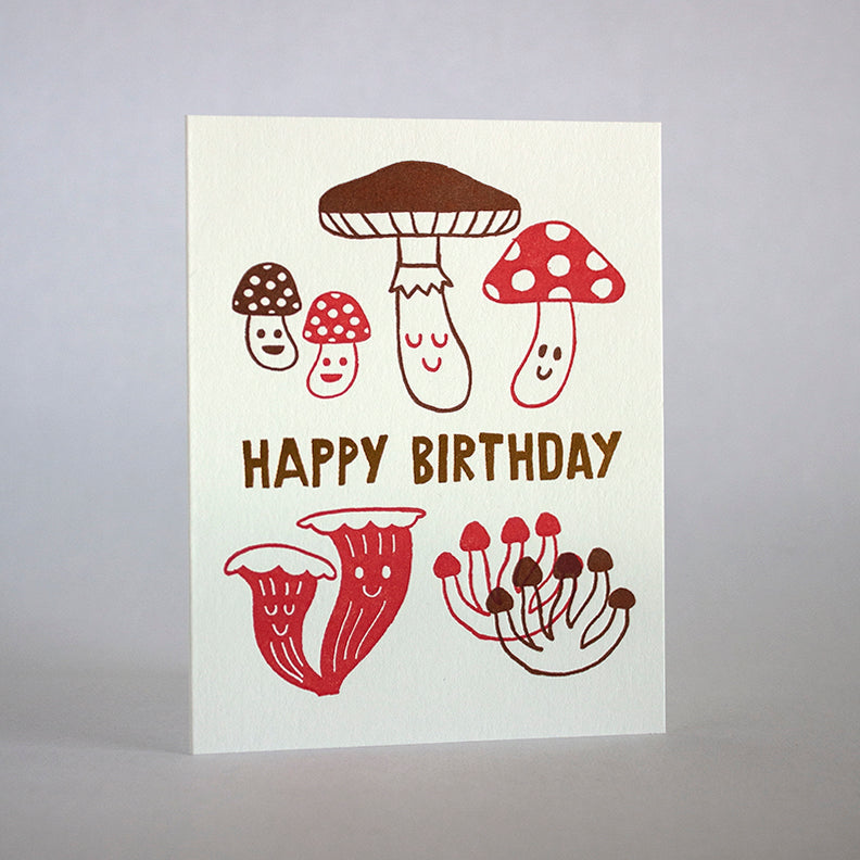 Mushroom Birthday card by Fugu Fugu Press