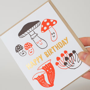 Mushroom Birthday card by Fugu Fugu Press
