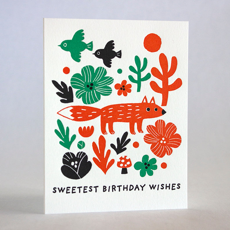 Sweetest Birthday Fox card by Fugu Fugu Press