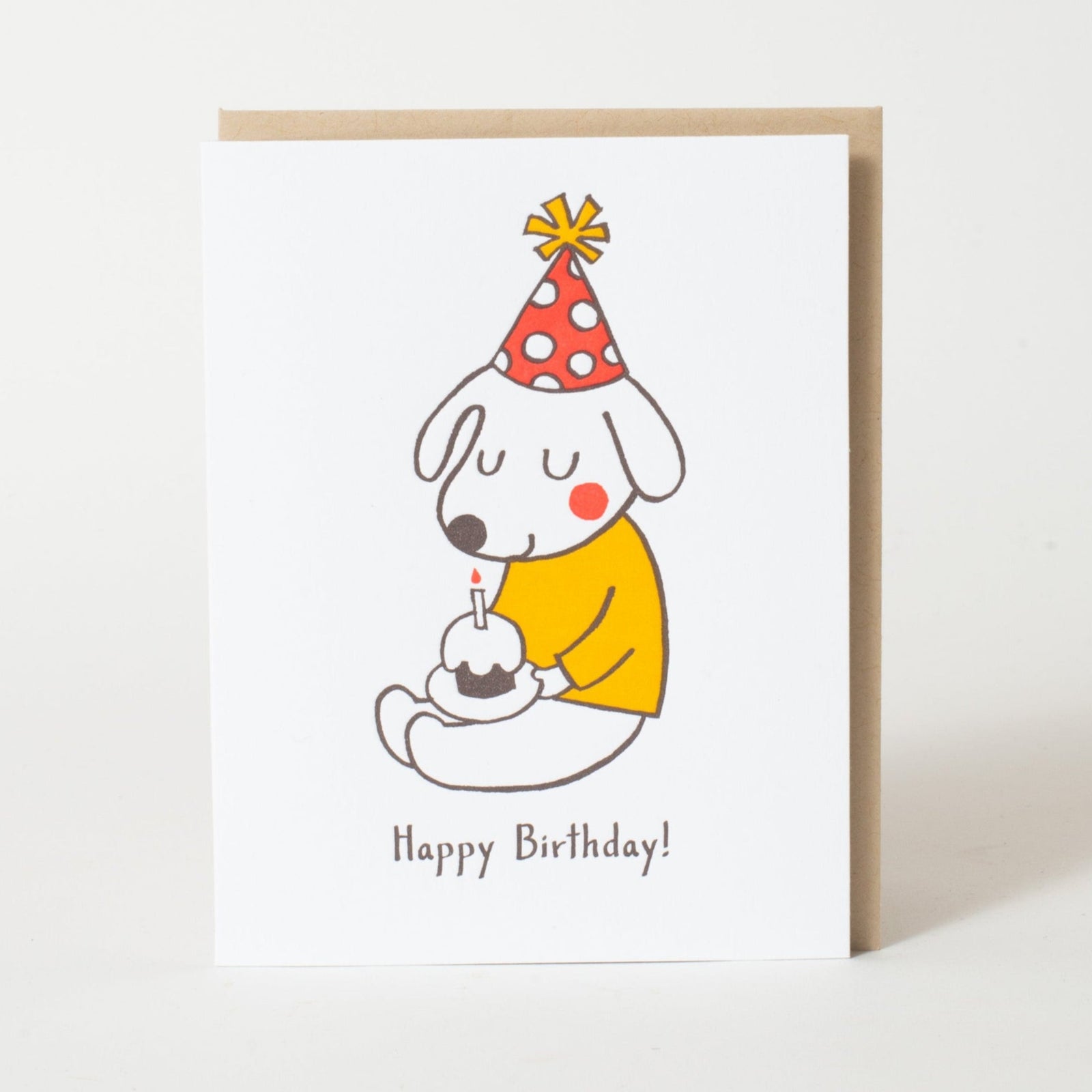Birthday hat dog card by Fugu Fugu Press