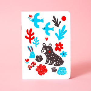 B6 Softcover Blank Notebook - Bear & Bunny