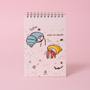Hermit Crabs Beach 4x6" Spiral Notebook Blank