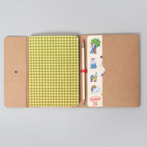 Foldeeo Notebook Folio Green Gingham B6 Size