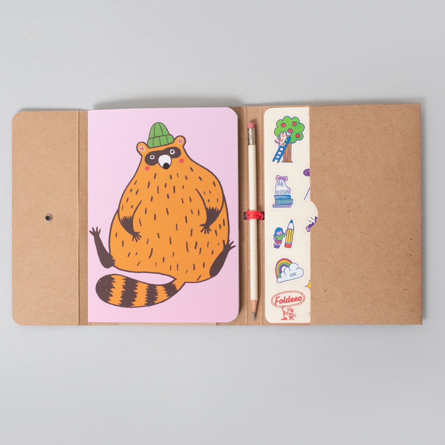 Foldeeo Notebook Folio Fat Raccoon B6 Size