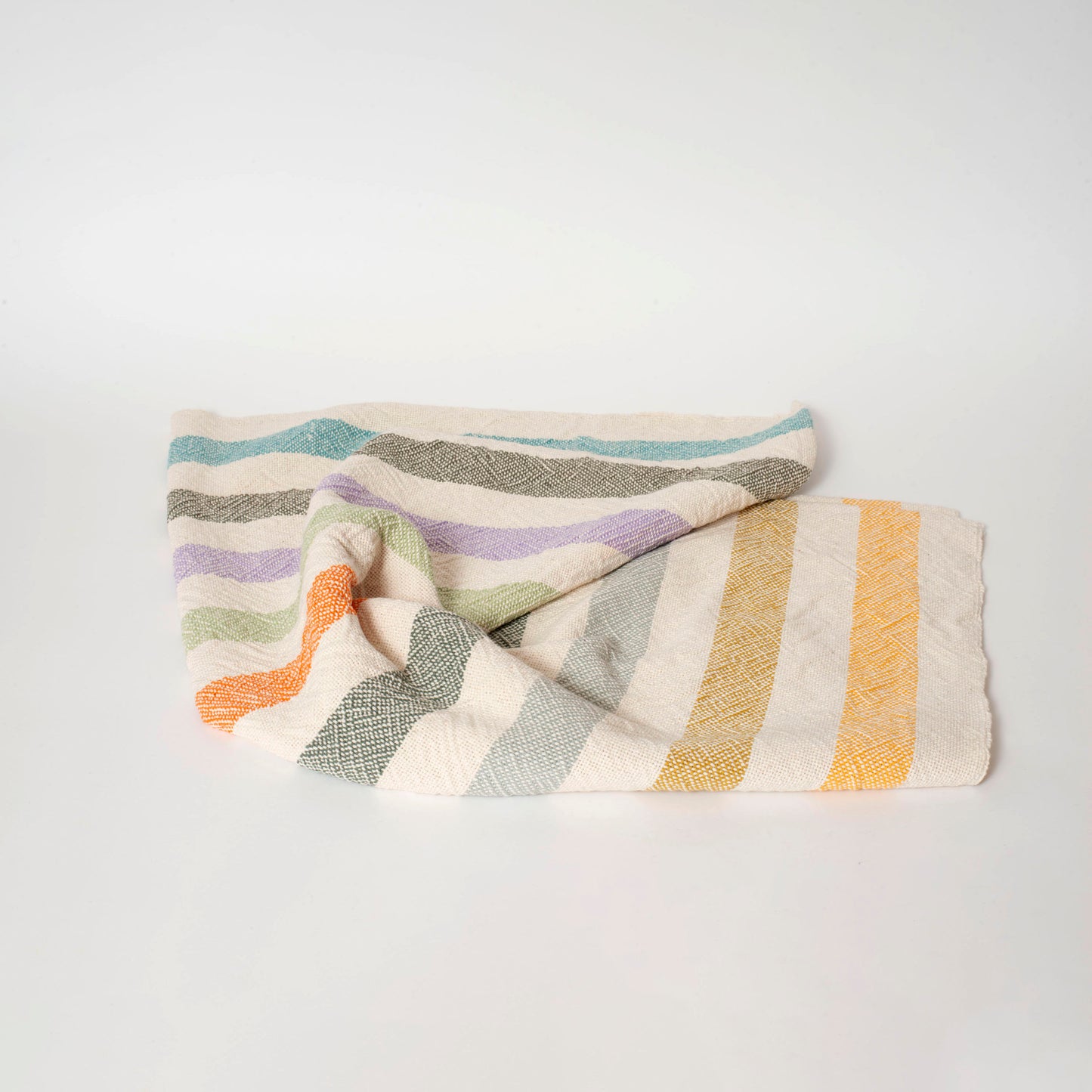 natural & multi-stripe baby blanket