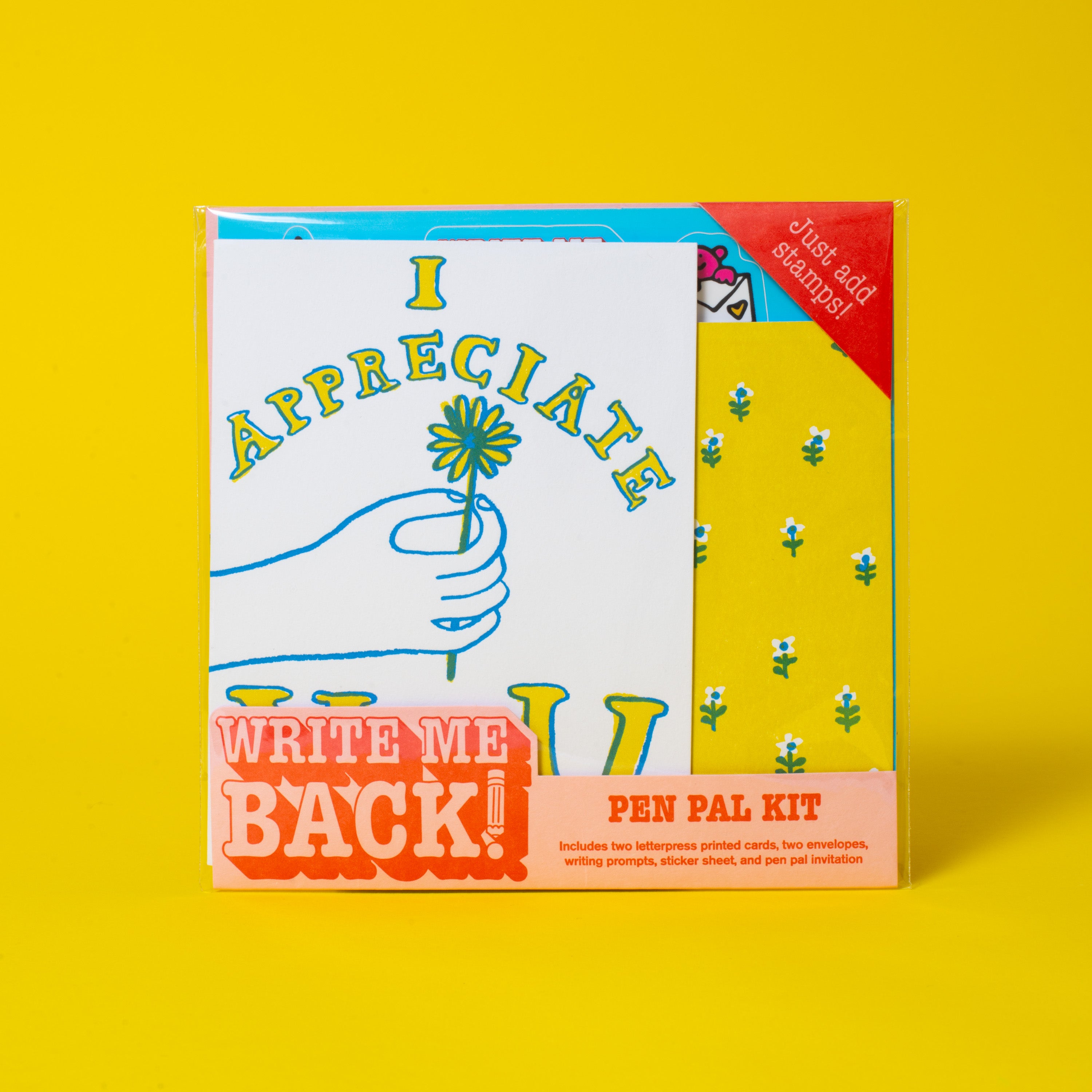 Appreciate You + Flower Write Me Back! Pen Pal Kit - Egg Press