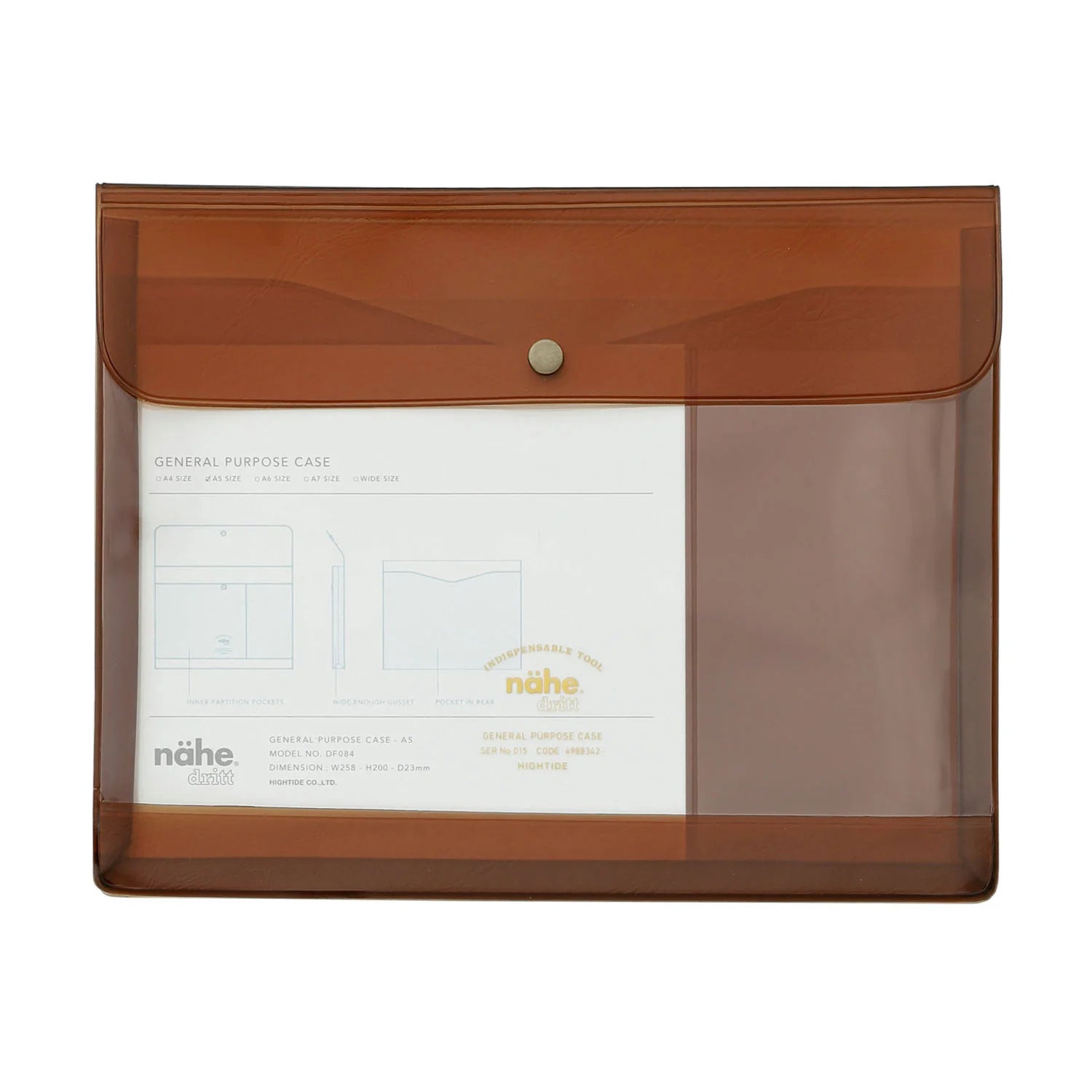 A5 Storage Case, Clear Brown